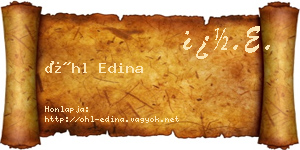 Öhl Edina névjegykártya